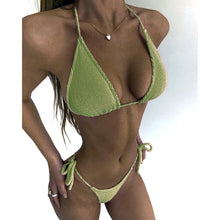 Load image into Gallery viewer, Women's Solid Bikini Set: Push-Up Brazilian Swimwear for Summer Beachwear