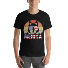 Load image into Gallery viewer, Usa Happy 4Th Of July Wolf Retro Design 4th of July Shirt