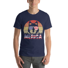 Load image into Gallery viewer, Usa Happy 4Th Of July Wolf Retro Design 4th of July Shirt