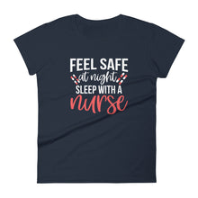 Load image into Gallery viewer, Feel Safe at night leep with a nurse - Cute Nurse Shirt