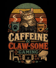 Load image into Gallery viewer, Cozy Cat Caffeine &amp; Gaming Retro Tee